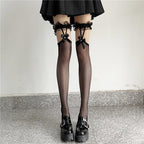 Lace Garter Bow Stockings for Women