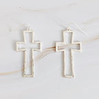 Dangle Cross Outlined Earrings | Christian Jewelry