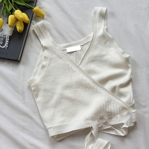 2020 Women's Summer Fashion V-Neck Knitted Tank Top