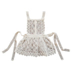 Girl's Floral Lace Pinafore Dress Set