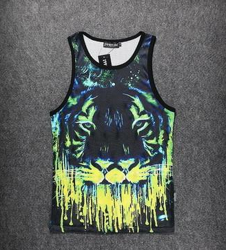 3D Double-Sided Printed Skull Tank Top, Breathable