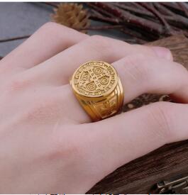 St. Benedict Seal Cross Ring for Men
