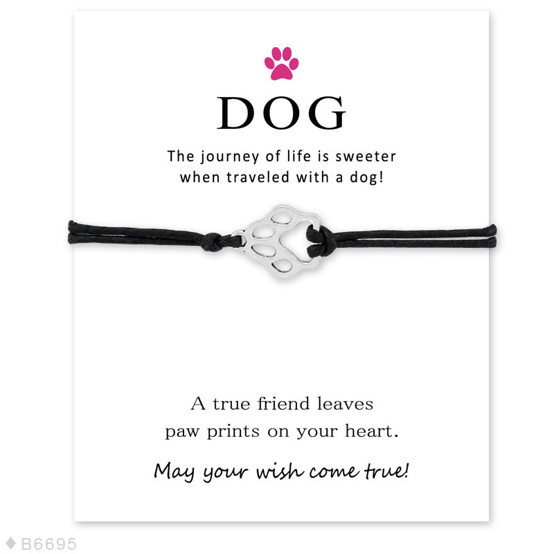 Infinity Wish Bracelet - Dog Paw with Blessing Card