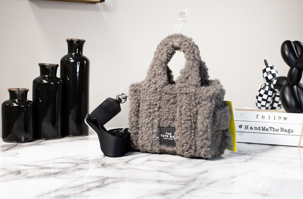 Marc Jacobs The Teddy Micro Fluffy Grey Tote | Organic Cotton