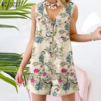 Muslim Women's Summer Hawaiian Jumpsuit and Shorts