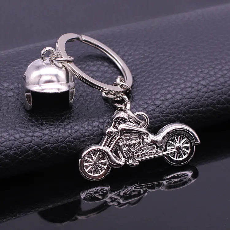 Harley Motorcycle Helmet Metal Keychain - Creative Gift | Accessory