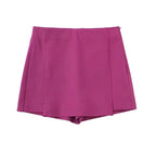 Vintage High Waist Front Slit Shorts for Women