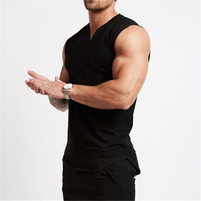 Smooth Solid Summer V-Neck Sports Tank Top