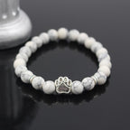 Lava Stone Dog Paw Heart Bead Bracelet