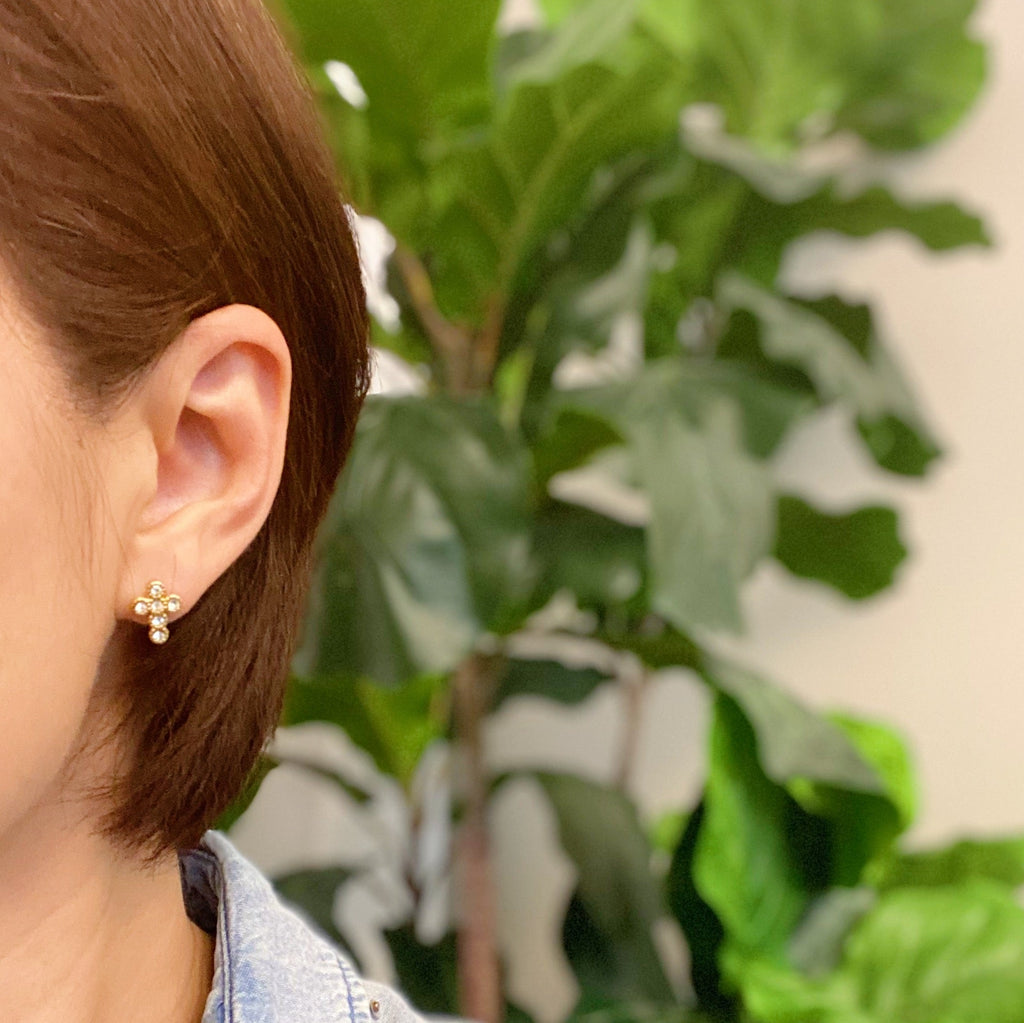 Dainty Cross Stud Earrings | Christian Jewelry