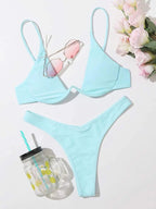 Black Underwire Triangle Bikini Set