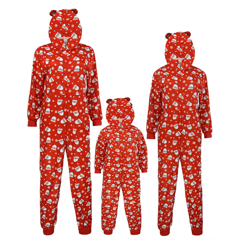 Christmas Family Matching Santa Claus Hooded Onesie Pajamas