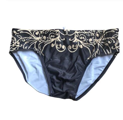 Men's Gold Leaf Print Swim Briefs