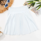 High-Waist Pleated Swim Skirt Bottom