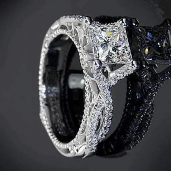 New Zircon Ring with Cross Design and Hollow Details | Jewelry
