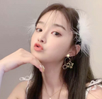 Trendy Cat Pendant Earrings for Women in Silver