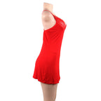 Plus Size Sexy Lace Nightgown with Spaghetti Straps