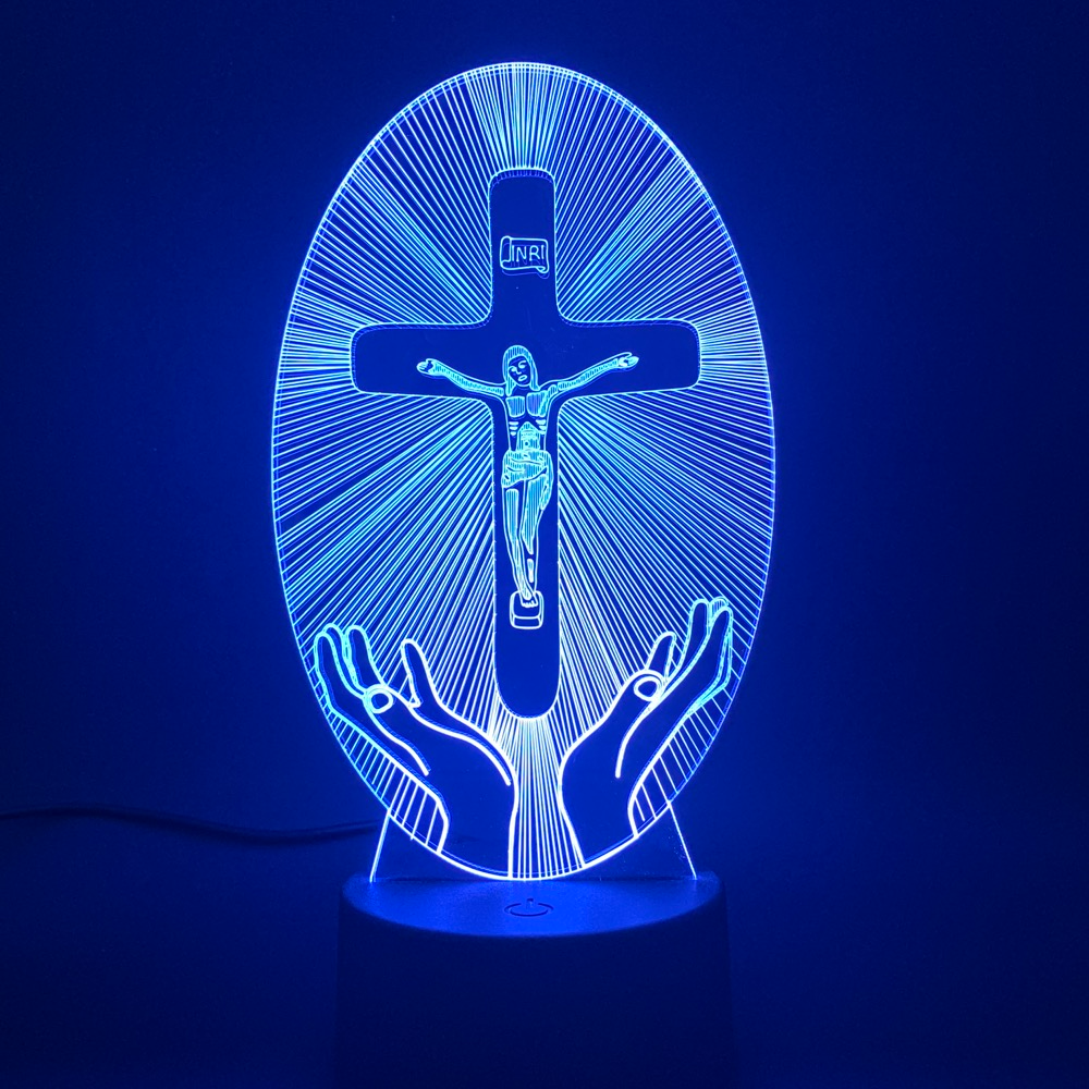 3D Acryl Jesus Kreuz Nachtlicht
