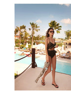 Tie-Front Ruffle One-Piece Swimsuit