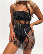 Handcrafted Crochet Beach Cover-Up Dress with Beads