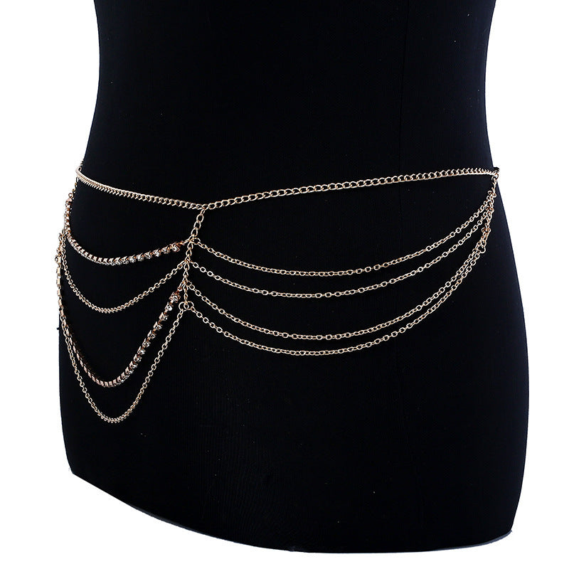Gold Tassel Waist Body Chain