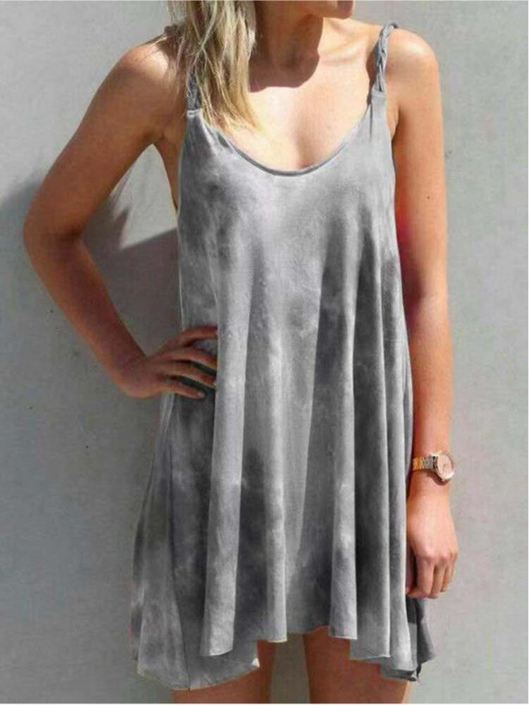 Tie-Dye Spaghetti Strap Flowy Beach Dress