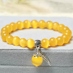 Handmade Cat's Eye Stone Beaded Bracelet
