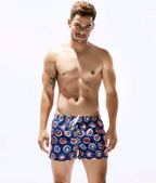 Men's Quick-Dry Striped Floral Swim Trunks