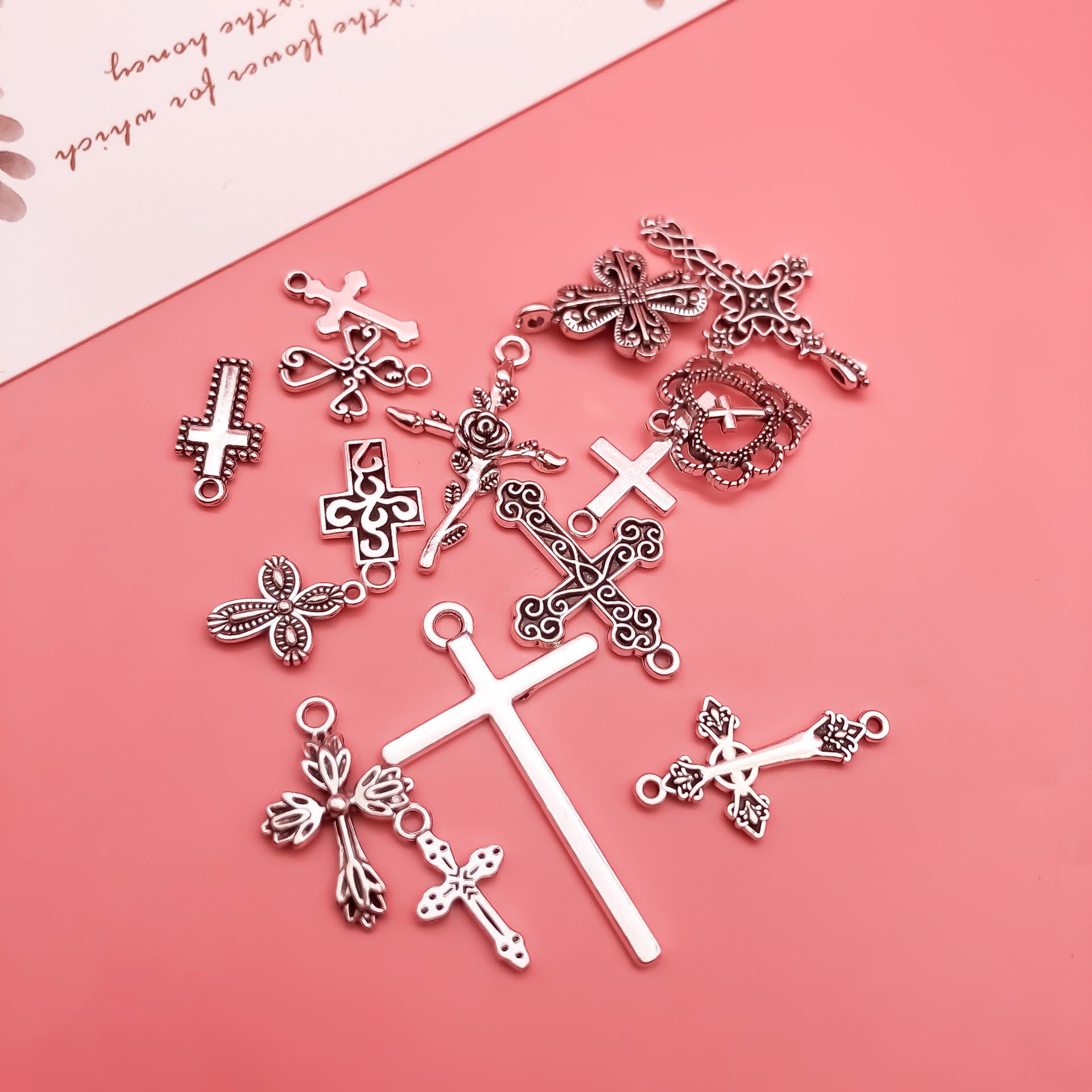 Vintage Silver Cross Pendant Charm