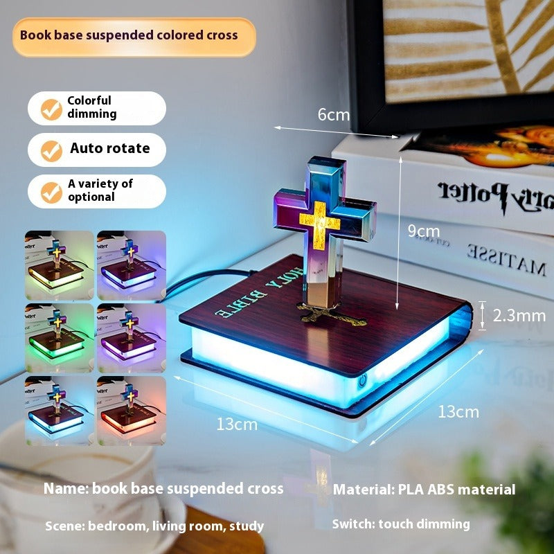 Floating Magnetic Cross Bible Lamp | Christian Home Decor