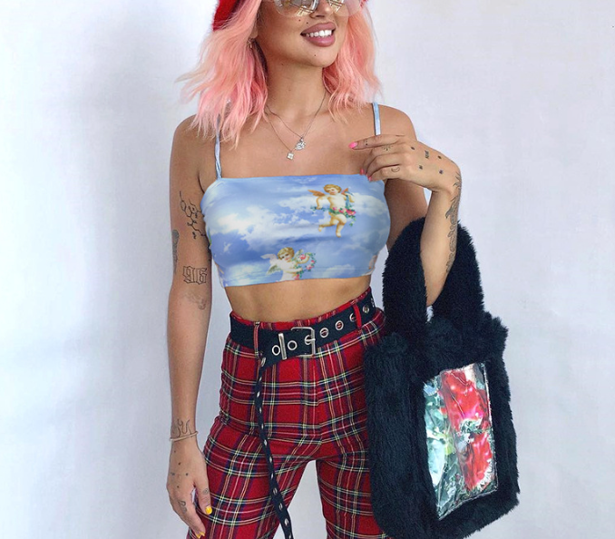 Embroidered Angel Crop Top for Women (Spring/Summer)