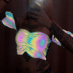 Sexy Reflective Laser Tank Top for Nightclub Parties