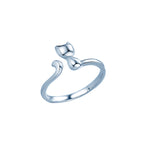 Silver Cat Open Ring for Women