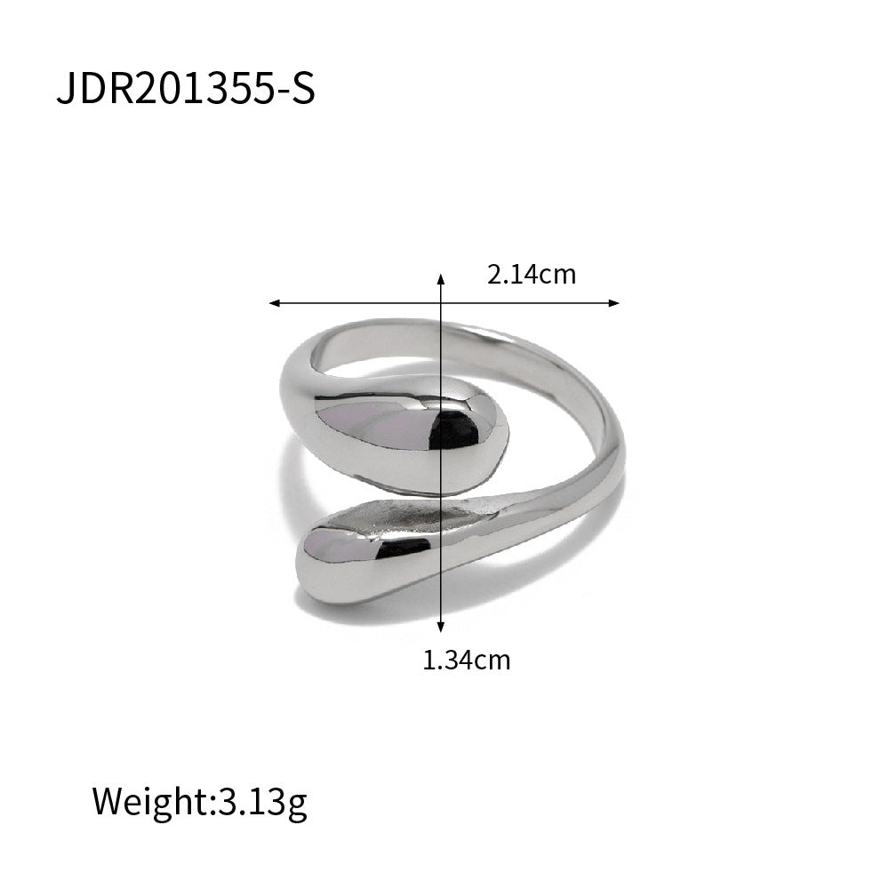 Adjustable Cross Ring for Women in Stainless Steel