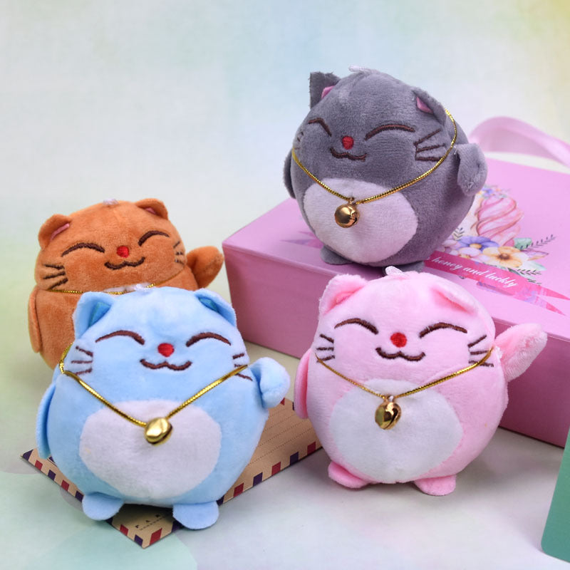 Cute Plush Cat Keychain and Lucky Cat Bag Charm | Accessory