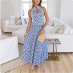 Women’s Printed Halter Top & Skirt Set
