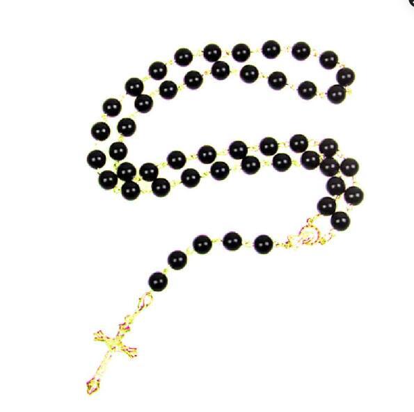 Glass Bead Rosary Necklace