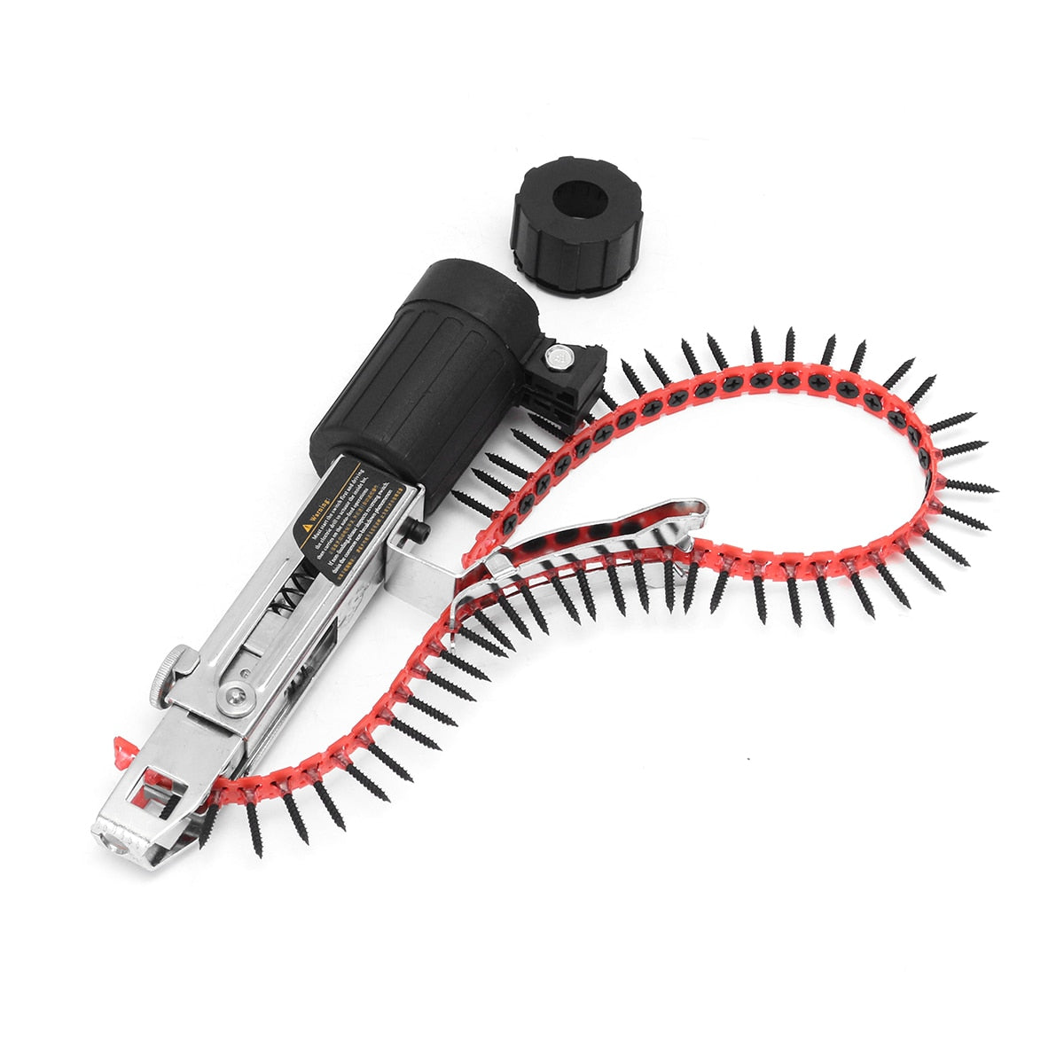 Automatic Screw Feeder Drill Attachment, Collated Chain Nail Adapter for Electric Drills and Screw Guns, Galvanized Auto-Feed Fastening Tool