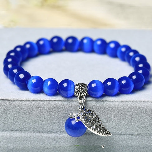 Handmade Cat's Eye Stone Beaded Bracelet