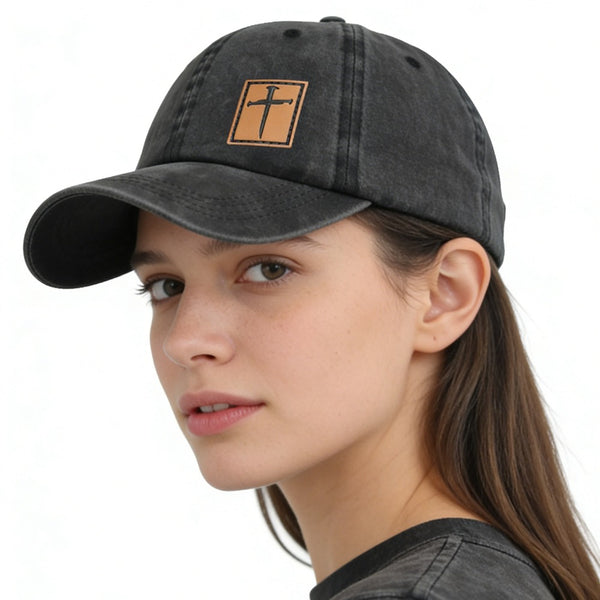 Leather Jesus Hat Unisex | Embroidered Cap