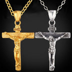 Jesus Crucifix Cross Pendant Necklace | Christian Jewelry