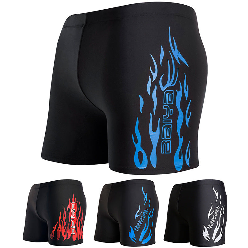 Men's Flame Print Swim Trunks