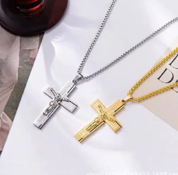 Titanium Steel Crucifix Necklace