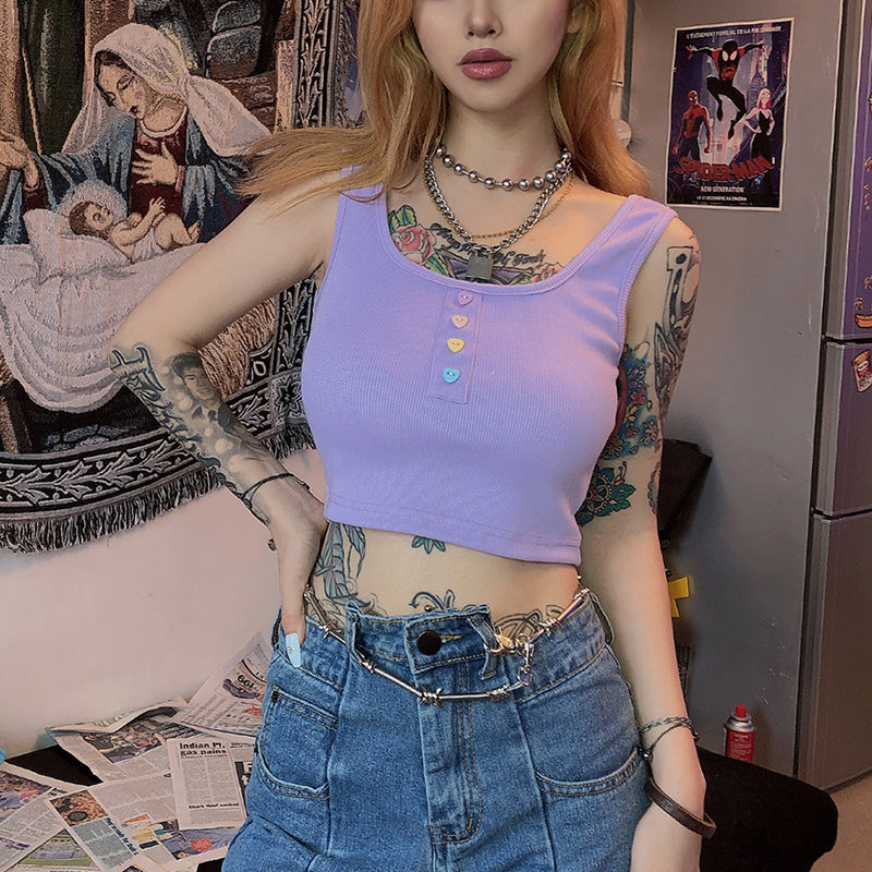 Women's Solid U-Neck Crop Top for Autumn Fashion