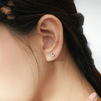 Silver Cat Stud Earrings