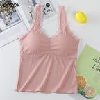 Women's Camouflage Tank Top with Lace Edge