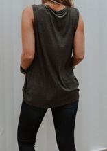 Summer Rainbow Letter Print Round Neck Tank Top