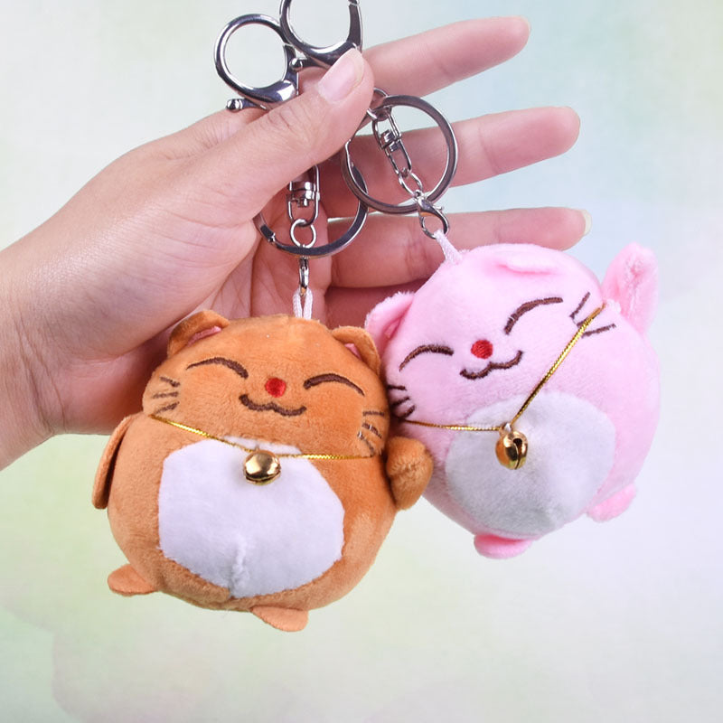 Cute Plush Cat Keychain and Lucky Cat Bag Charm | Accessory