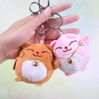 Cute Plush Cat Keychain and Lucky Cat Bag Charm | Accessory