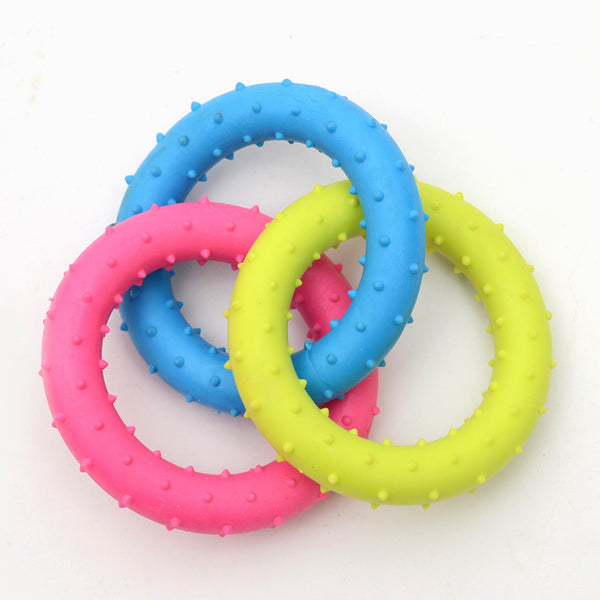 Three-Color TPR Rubber Ring Toy for Pets